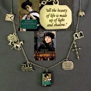 Anna Karenina by Leo Tolstoy Handmade Russian Literature Necklace, Book Cover